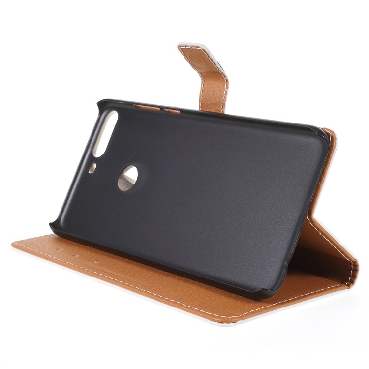 Pattern Printing Wallet Leather Cell Phone Accessory Cover for Huawei Enjoy 8/Honor 7C/Y7 Prime (2018) - Black Cat-7