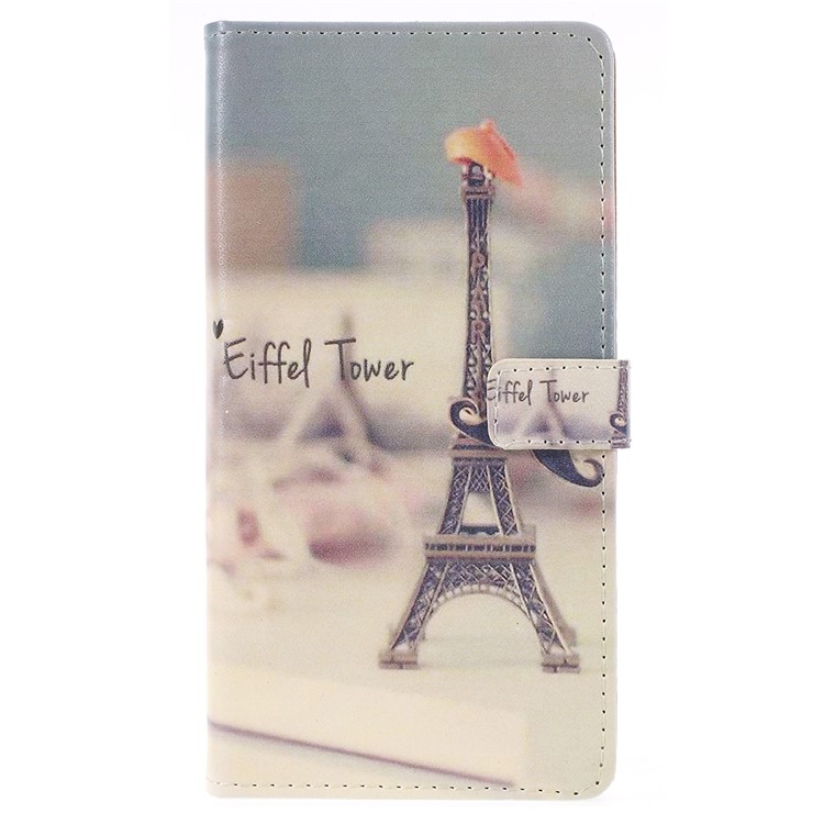 Pattern Printing Wallet Leather Phone Cover for Huawei Enjoy 8/Honor 7C/Y7 Prime (2018) - Eiffel Tower-1