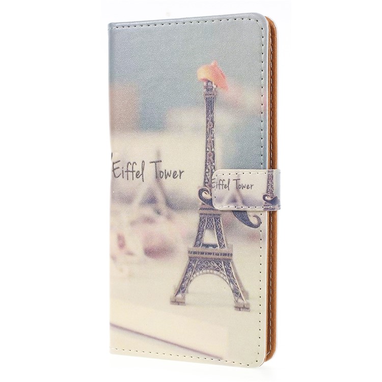 Pattern Printing Wallet Leather Phone Cover for Huawei Enjoy 8/Honor 7C/Y7 Prime (2018) - Eiffel Tower-2