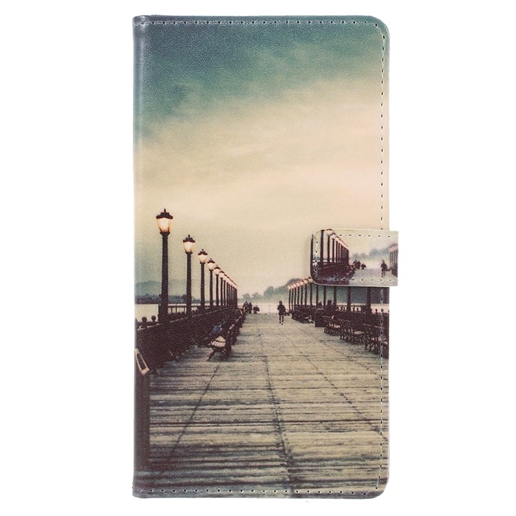 Pattern Printing Wallet Leather Mobile Case for Huawei Enjoy 8/Honor 7C/Y7 Prime (2018) - Street-1