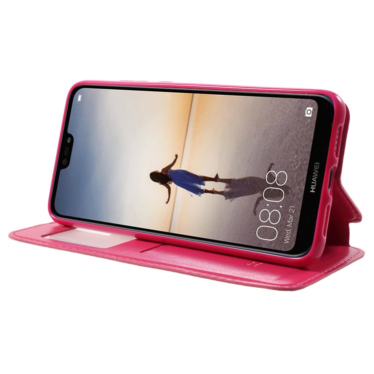 ROAR KOREA View Window Noble Leather Flip Stand Case for Huawei P20 - Rose-4