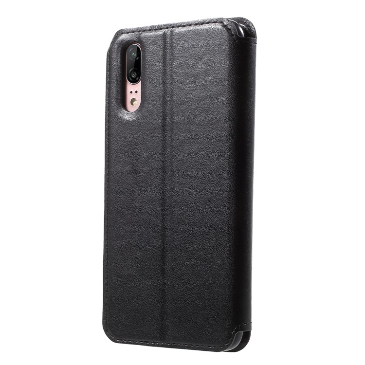 ROAR View Window Noble Leather Flip Stand Cover for Huawei P20 - Black-2