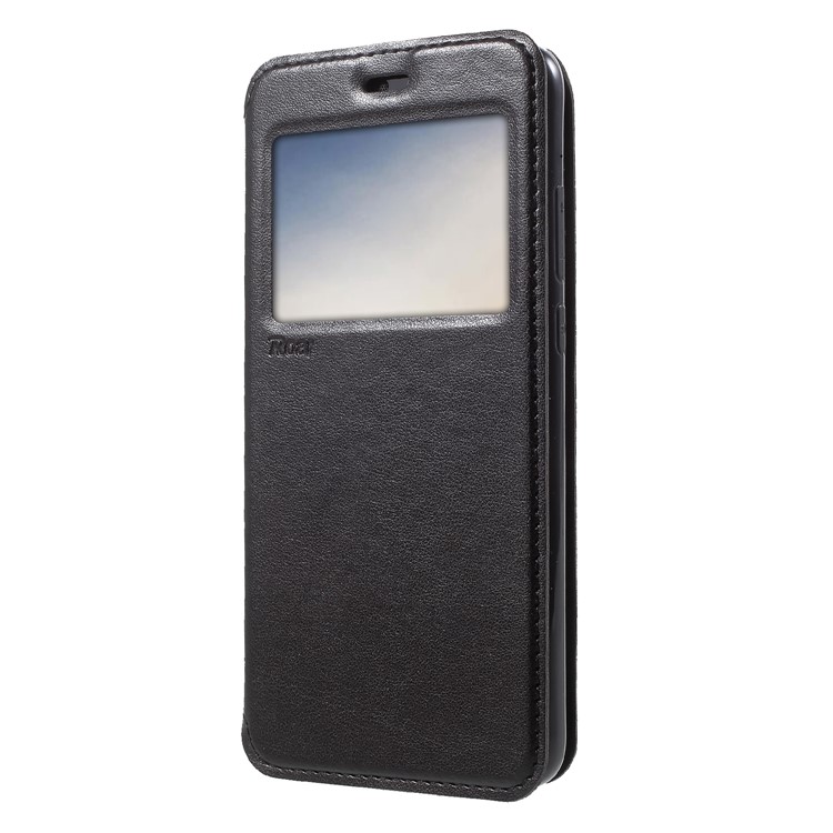 ROAR View Window Noble Leather Flip Stand Cover for Huawei P20 - Black-3