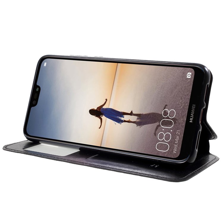 ROAR View Window Noble Leather Flip Stand Cover for Huawei P20 - Black-4
