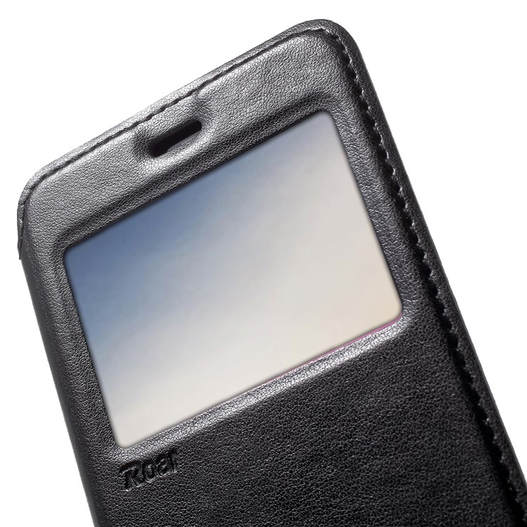 ROAR View Window Noble Leather Flip Stand Cover for Huawei P20 - Black-8