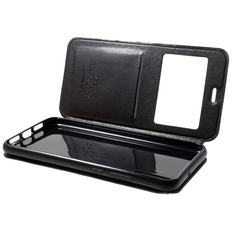 ROAR View Window Noble Leather Flip Stand Cover for Huawei P20 - Black-9