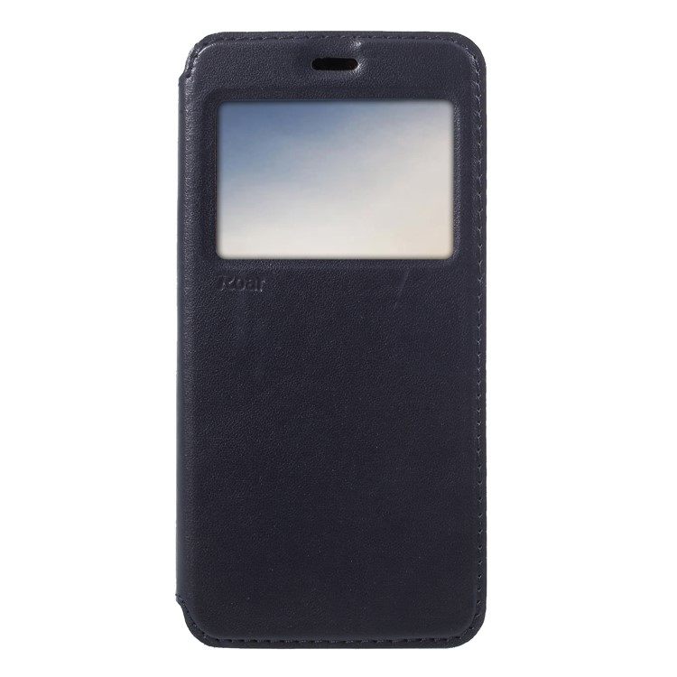 ROAR View Window Noble Leather Flip Stand Casing for Huawei P20 - Dark Blue-3