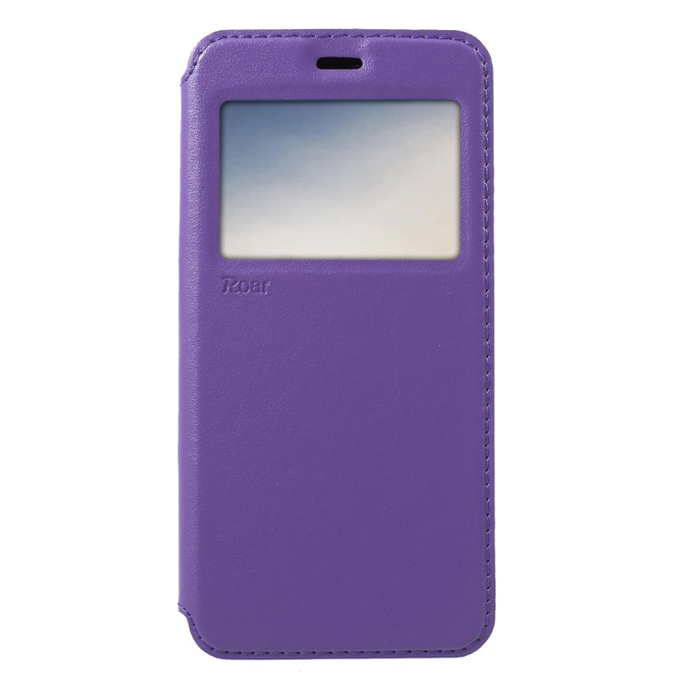 ROAR View Window Noble Leather Flip Stand Mobile Phone Case for Huawei P20 - Purple-1