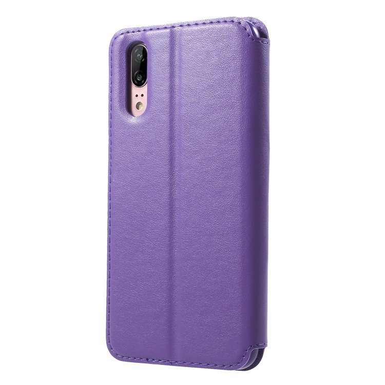 ROAR View Window Noble Leather Flip Stand Mobile Phone Case for Huawei P20 - Purple-2