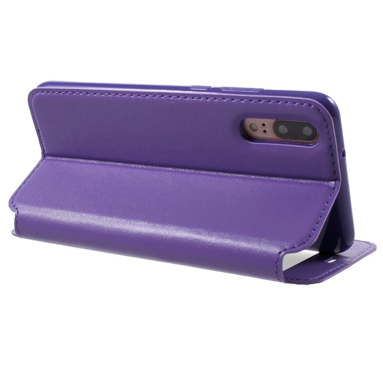 ROAR View Window Noble Leather Flip Stand Mobile Phone Case for Huawei P20 - Purple-5