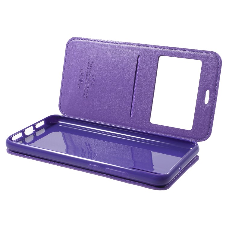 ROAR View Window Noble Leather Flip Stand Mobile Phone Case for Huawei P20 - Purple-6