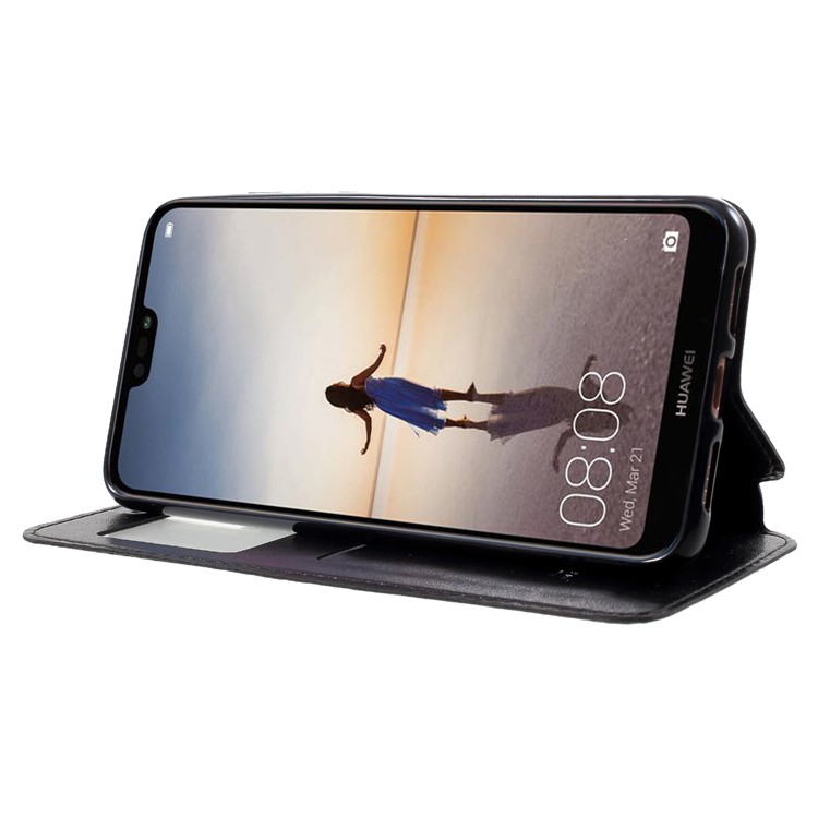 ROAR KOREA View Window Noble Leather Flip Stand Case for Huawei P20 Pro - Black-4