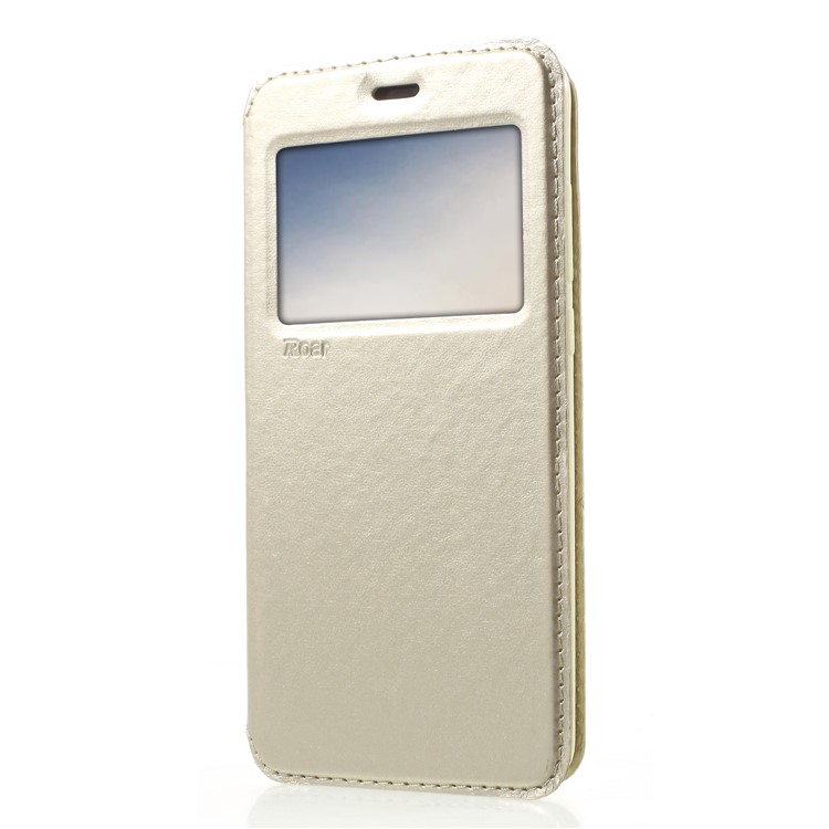ROAR KOREA Sichtfenster Edle Leder Flip Standabdeckung Für Huawei P20 Pro - Gold-3
