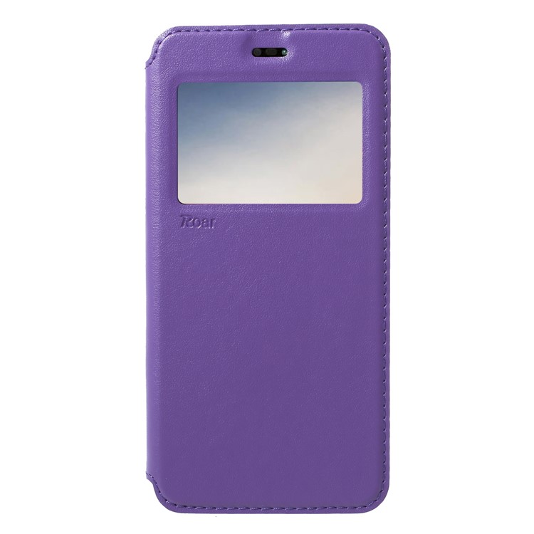 ROAR View Window Noble Leather Flip Stand Mobile Phone Case for Huawei P20 Pro - Purple-1