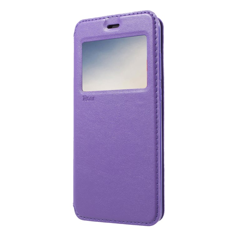 ROAR View Window Noble Leather Flip Stand Mobile Phone Case for Huawei P20 Pro - Purple-3