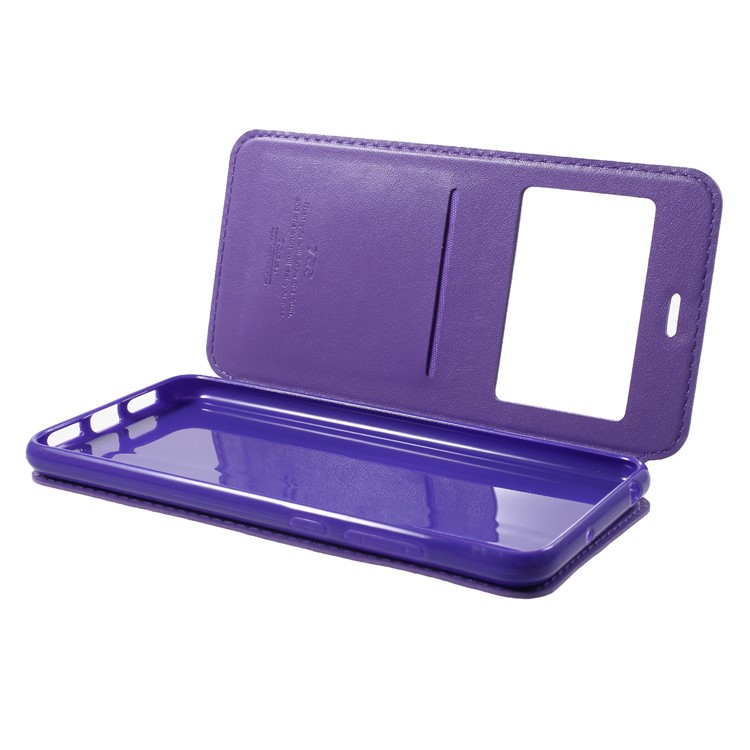 ROAR View Window Noble Leather Flip Stand Mobile Phone Case for Huawei P20 Pro - Purple-6