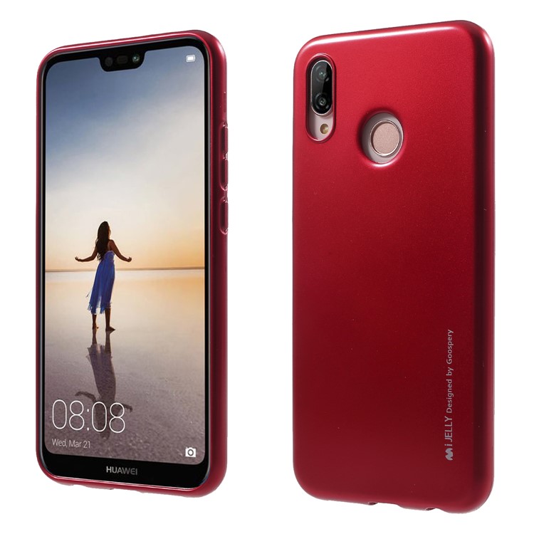 MERCURY GOOSPERY i JELLY Metallic TPU Flexible Mobile Phone Case for Huawei P20 Lite / Nova 3e (China) - Red-1