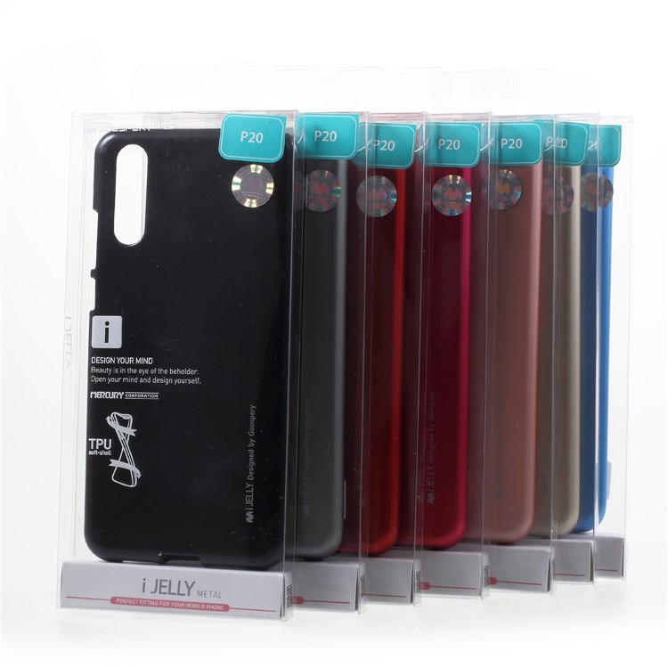 MERCURY GOOSPERY i JELLY Metallic TPU Flexible Mobile Phone Case for Huawei P20 - Red-5