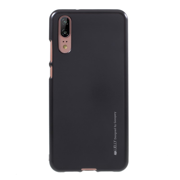 MERCURY GOOSPERY i JELLY Metallic TPU Flexible Mobile Phone Cover for Huawei P20 - Black-1