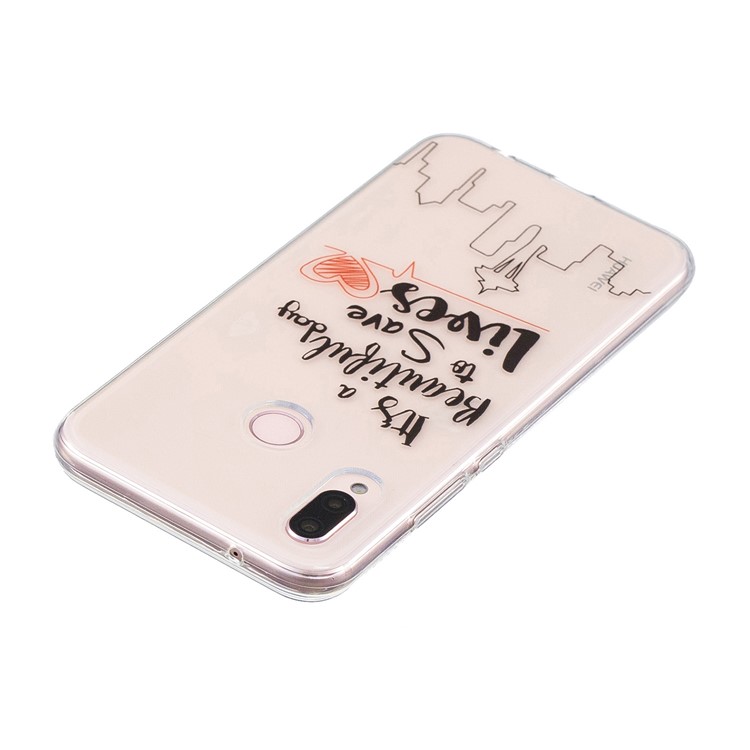 Printing Pattern TPU Mobile Phone Cover for Huawei P20 Lite/Nova 3e - Words and City Imagery-3
