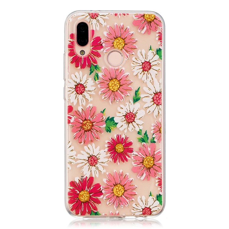 Druckenmuster TPU-Handyoberteil Für Huawei P20 Lite / Nova 3e - Farbenfrohe Blumen-1