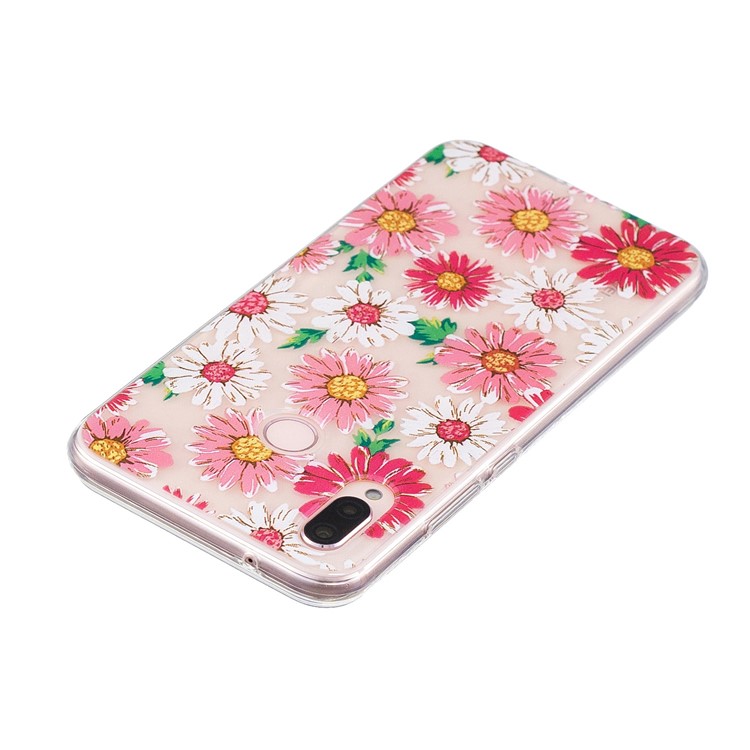 Druckenmuster TPU-Handyoberteil Für Huawei P20 Lite / Nova 3e - Farbenfrohe Blumen-3