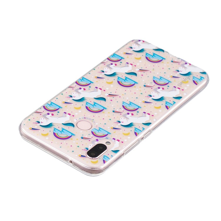 Printing Pattern TPU Mobile Phone Casing Shell for Huawei P20 Lite/Nova 3e - Unicorns Flying in Clouds-3