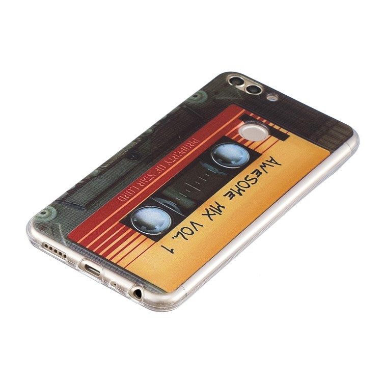 Pattern Printing Soft TPU Phone Casing for Huawei P Smart / Enjoy 7S - Cassette Tape-2
