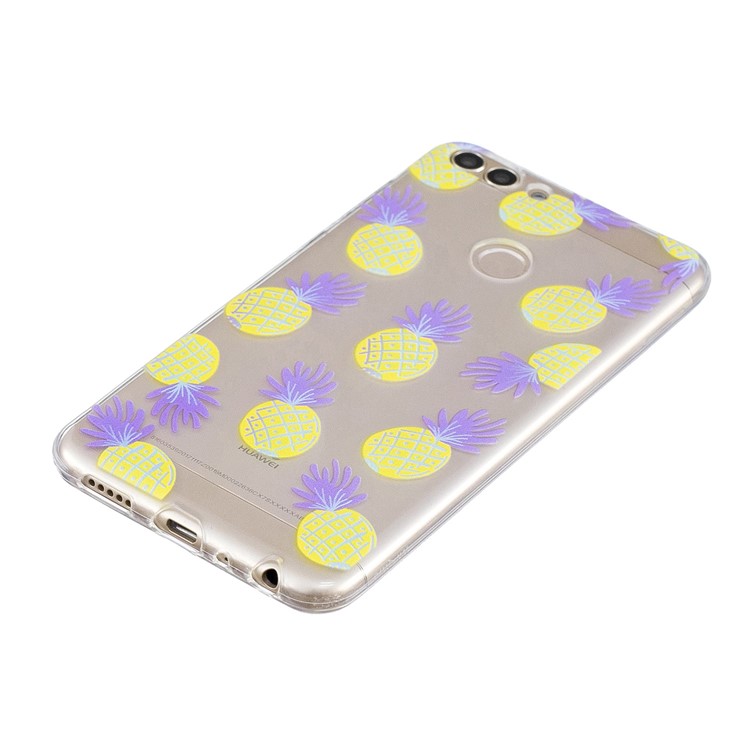 Pattern Printing TPU Mobile Phone Shell Case for Huawei P Smart / Enjoy 7S - Pineapple-2