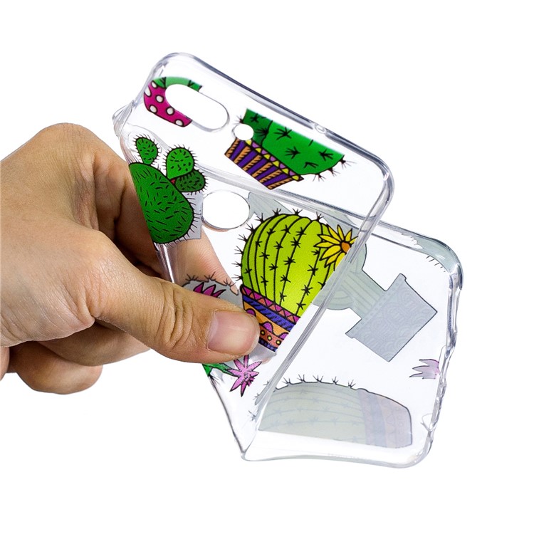 Pattern Printing Soft TPU Cell Phone Case Accessory for Huawei P Smart / Enjoy 7S - Cactus-4