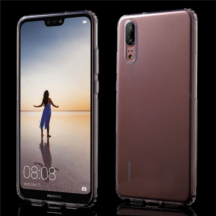 Drop-resistant Clear TPU Cell Phone Case Cover for Huawei P20-1