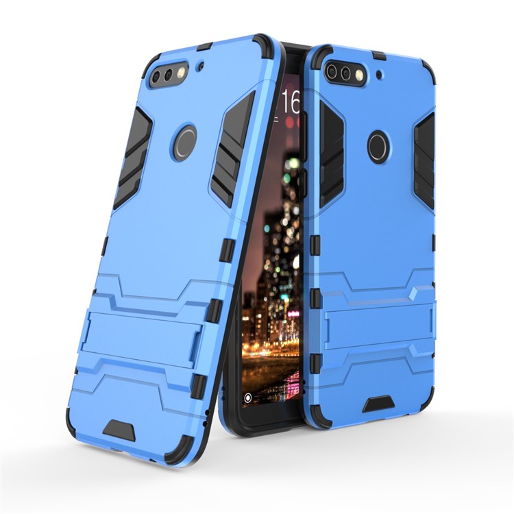 Plastic + TPU Combo Case with Kickstand for Huawei Enjoy 8/Honor 7C /Y7 Prime (2018) - Baby Blue-1
