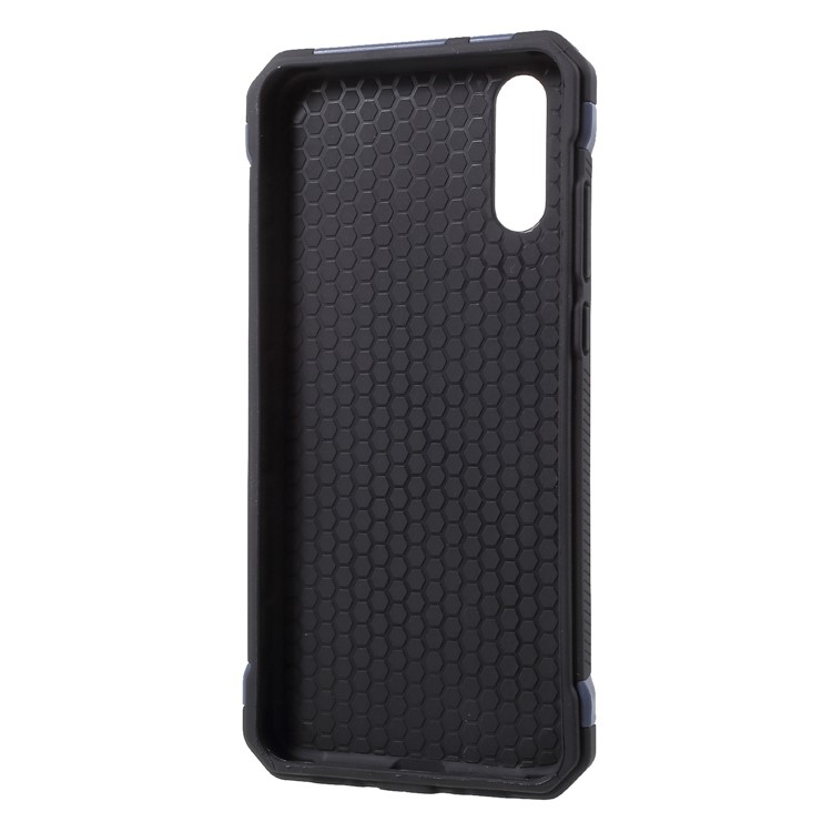 Camouflage Pattern PU Leather Coated PC TPU Hybrid Back Phone Shell for Huawei P20 - Blue-6
