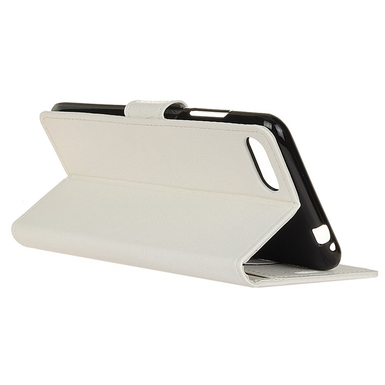 Litchi Texture Wallet Stand Leather Cover for Huawei Honor 10 - White-4