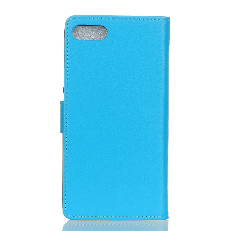 Litchi Texture Wallet Stand Leather Casing for Huawei Honor 10 - Blue-2