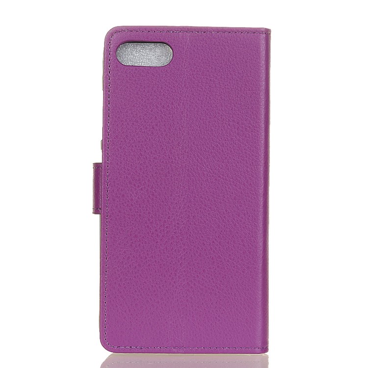 Litchi Texture Wallet Stand Leather Mobile Phone Case for Huawei Honor 10 - Purple-2