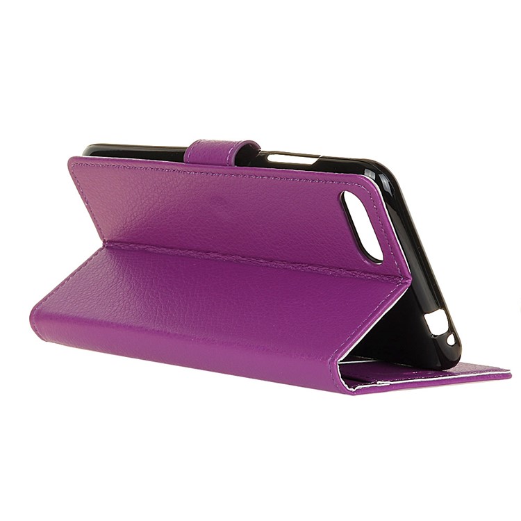 Litchi Texture Wallet Stand Leather Mobile Phone Case for Huawei Honor 10 - Purple-4