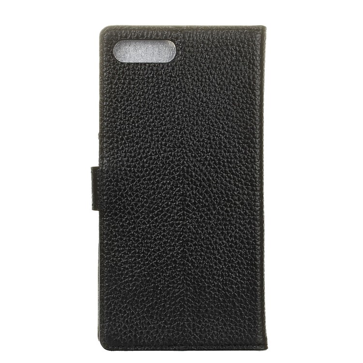 Litchi Texture Genuine Leather Wallet Case for Huawei Honor 10 - Black-2