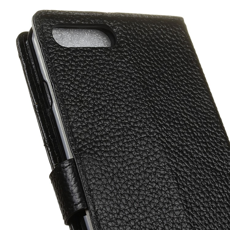 Litchi Texture Genuine Leather Wallet Case for Huawei Honor 10 - Black-3