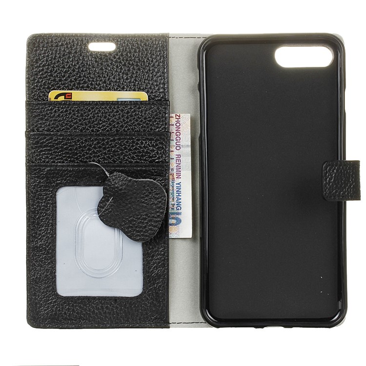 Litchi Texture Genuine Leather Wallet Case for Huawei Honor 10 - Black-4