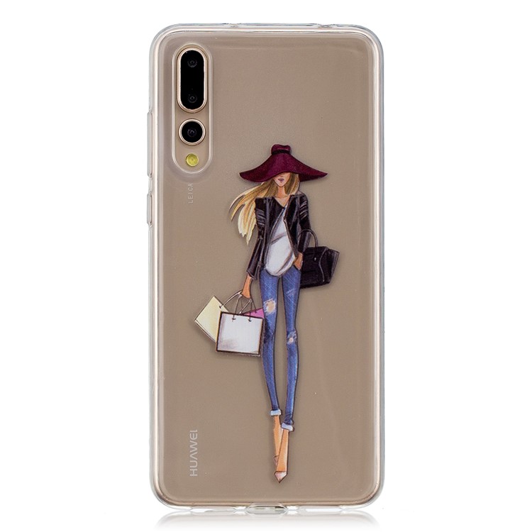 Printing Pattern TPU Cover for Huawei P20 Pro - Fashion Lady-1