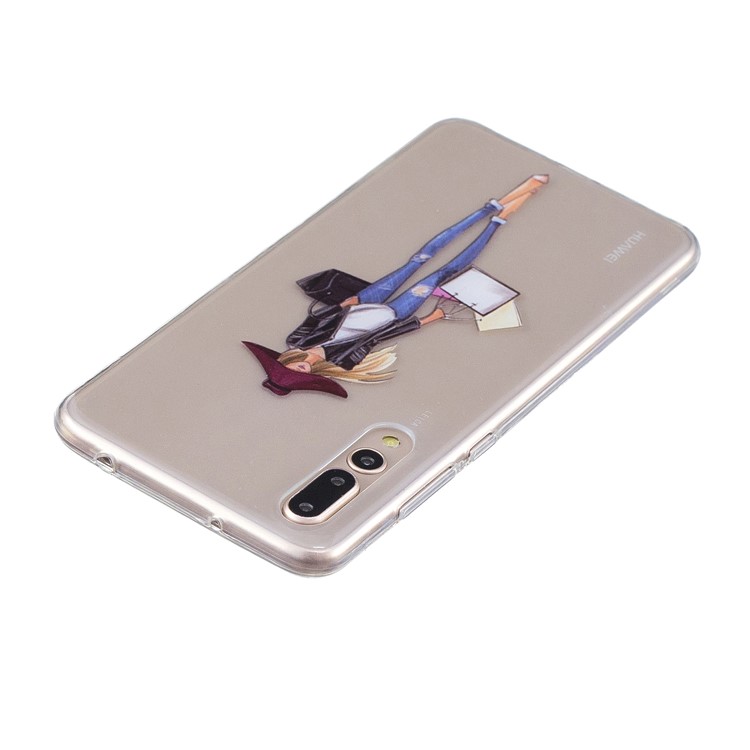 Printing Pattern TPU Cover for Huawei P20 Pro - Fashion Lady-3