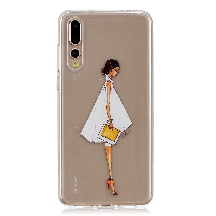 Printing Pattern TPU Shell for Huawei P20 Pro - Girl Wearing High Heels-1