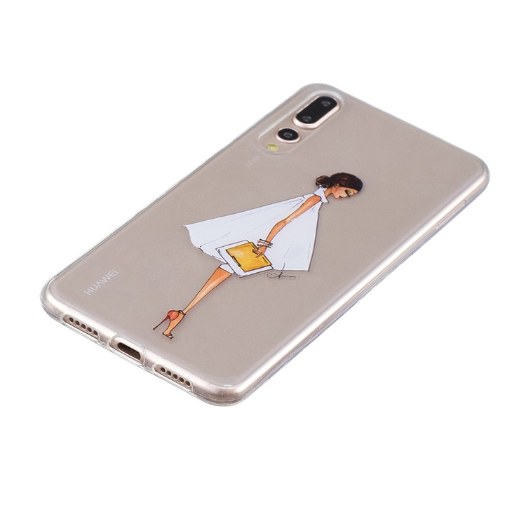 Printing Pattern TPU Shell for Huawei P20 Pro - Girl Wearing High Heels-2