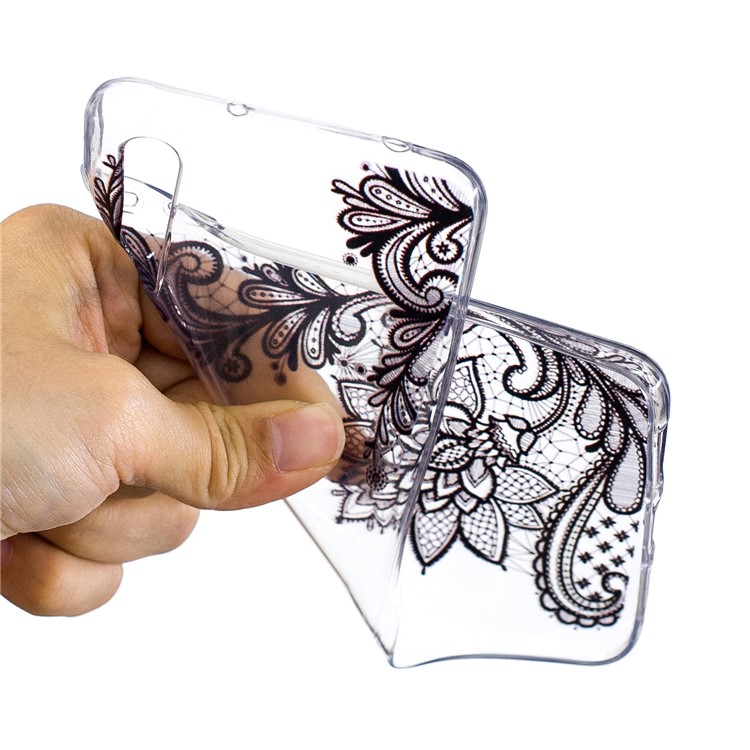 Printing Pattern TPU Casing Cover for Huawei P20 Pro - Black Lace-4