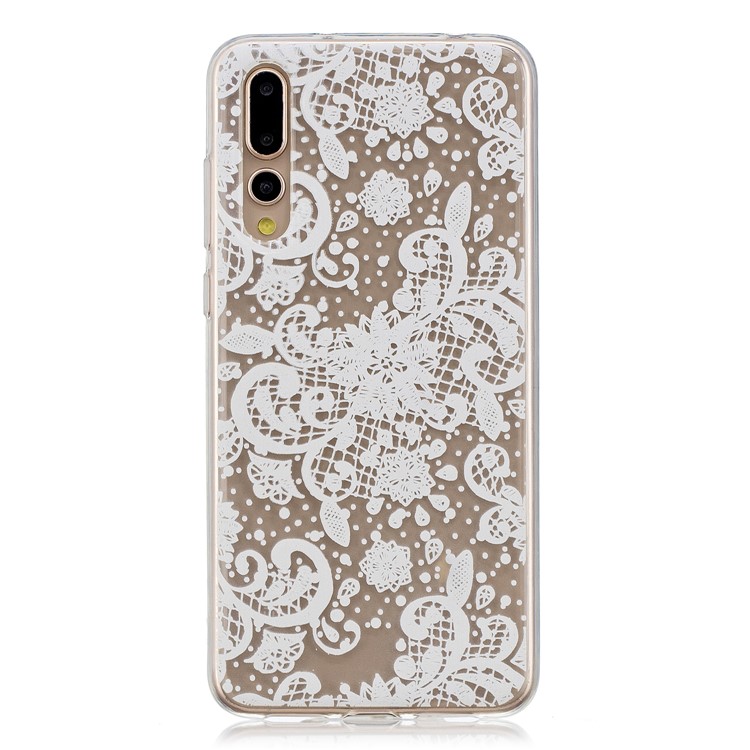 Printing Pattern TPU Phone Cover for Huawei P20 Pro - White Lace-1