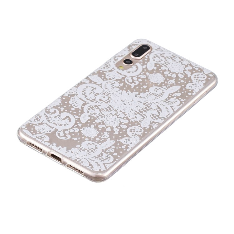 Printing Pattern TPU Phone Cover for Huawei P20 Pro - White Lace-2