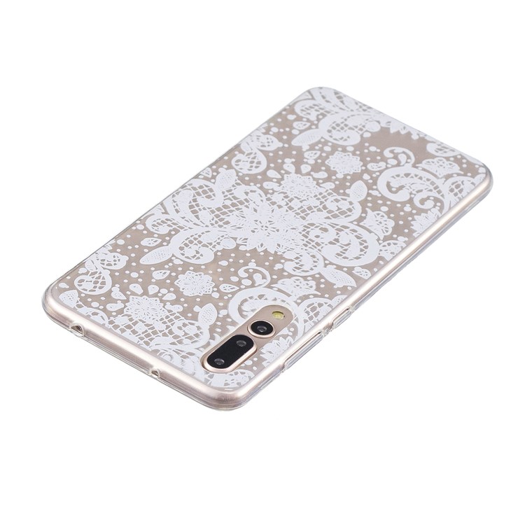 Printing Pattern TPU Phone Cover for Huawei P20 Pro - White Lace-3