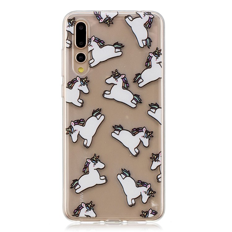 Printing Pattern TPU Phone Casing Cover for Huawei P20 Pro - Running Horses-1
