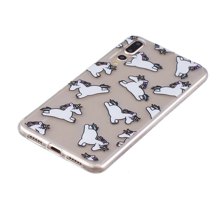 Printing Pattern TPU Phone Casing Cover for Huawei P20 Pro - Running Horses-2